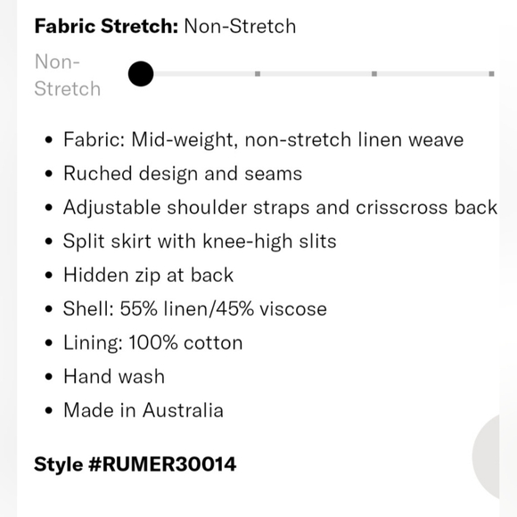 NWT RUMER Dress | Size S | The Mecca Midi in Mocha | Cinched Sides | Sid… - Picture 9 of 13